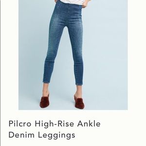 Anthropologie/Pilcro hi-rise denim legging.